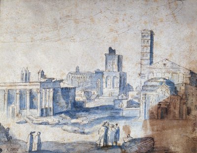 Utsikt över Rom av Paul Bril (Brill) av Paul Bril