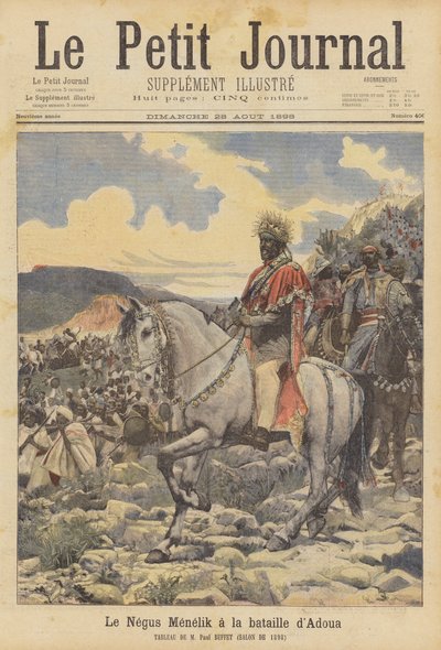 Negus Menelik vid slaget vid Adwa av Paul Buffet