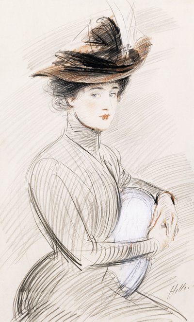 En elegant dam, av Paul Cesar Helleu