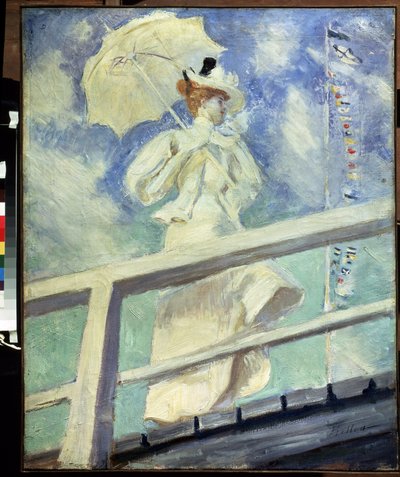 Kvinna i vitt. Målning av Paul Cesar Helleu (1859-1927). Olja på duk Impressionism. Mått: 82x66cm. Pushkin-museet, Moskva av Paul Cesar Helleu