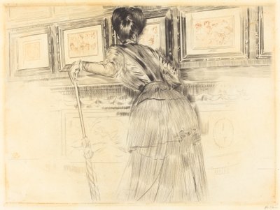 Framför Watteaus i Louvren av Paul Cesar Helleu