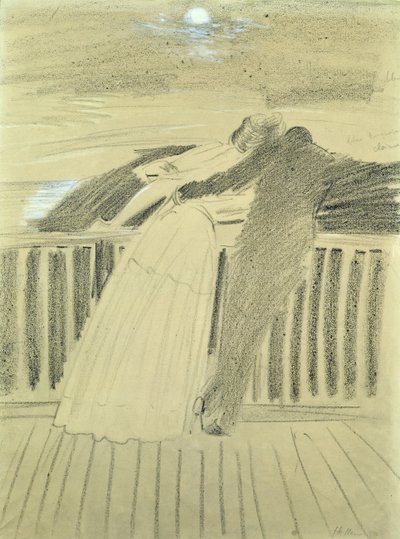 Jeanne Hugo och Jean Charcot i Hauteville House, Guernsey (pastell på papper) av Paul Cesar Helleu