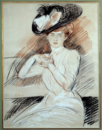 Fru Helleu. Teckning Paul Helleu (1859-1927), 1900-talet. Bayonne, Bonnat-museet av Paul Cesar Helleu