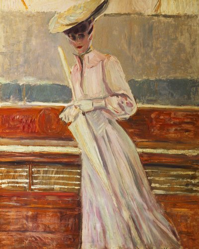 Madame Helleu på Yacht Etoile, c.1902 av Paul Cesar Helleu