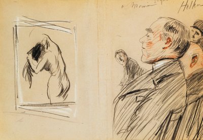 Monsieur Fiquet beundrar en pastell av Degas av Paul Cesar Helleu