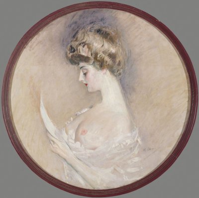 Porträtt av Marthe Letellier, född Fourton, ca. 1900. av Paul Cesar Helleu