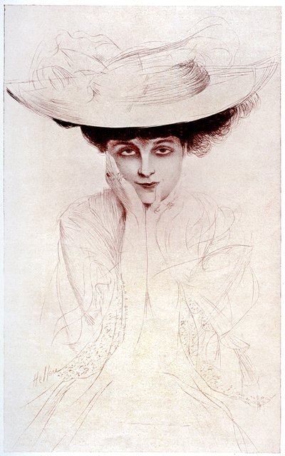 Porträtt av grevinnan av Noailles av Paul Cesar Helleu
