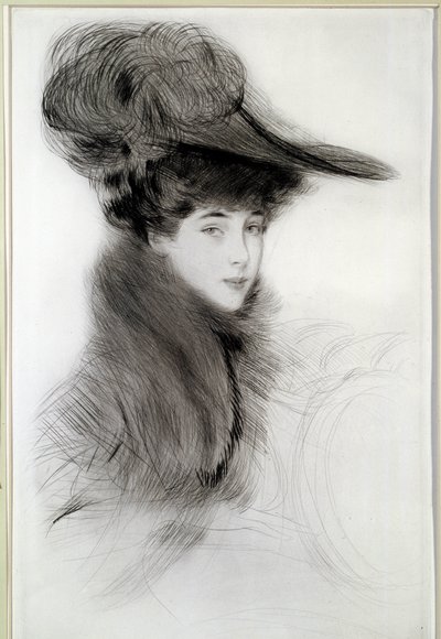 Porträtt av hertiginnan av Malborough. Teckning av Paul Helleu (1859-1927), 1900-talet. Bayonne, Musée Bonnat av Paul Cesar Helleu