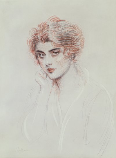 Konstnärens dotter (färgpenna på papper) av Paul Cesar Helleu