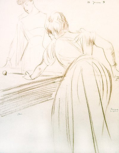 Comtesse Greffuhle och Raymonde de Galard av Paul Cesar Helleu