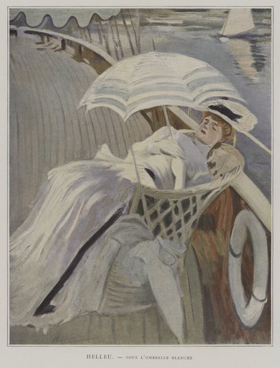 Sous lOmbrelle Blanche (Under det vita paraplyet) av Paul Cesar after Helleu