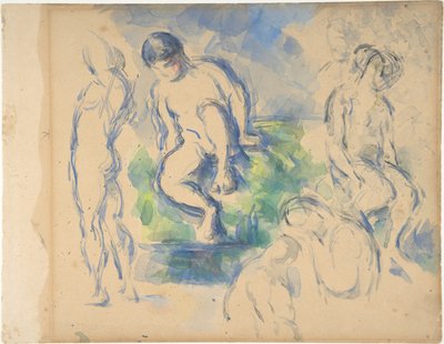 Badende (recto); Stillleben (verso) av Paul Cézanne