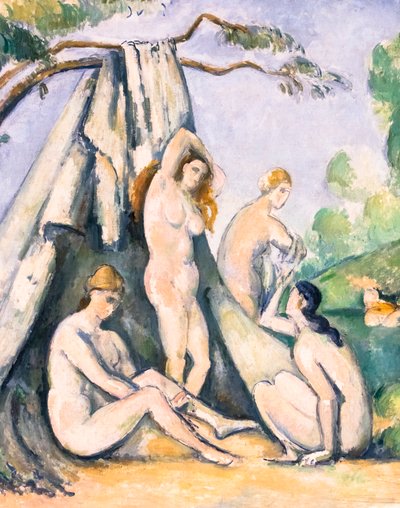 Badande framför ett tält, detalj av Paul Cezanne