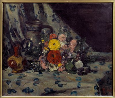 Bukett med gul dalhia Målning av Paul Cezanne (1839-1906) 1873 Sön. 0,54x0,64 m Paris, musee d