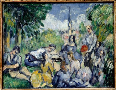 Frukost på gräset Målning av Paul Cezanne (1839-1906) 1875 Sön. 0,21x0,27 m Paris, Musee de l