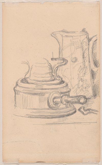 Mjölkkanna och spritkamin av Paul Cézanne
