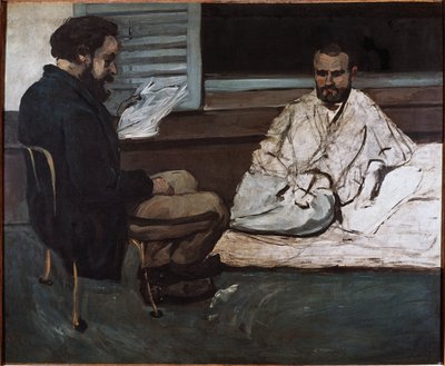Paul Alexis läser ett manuskript för Emile Zola (olja på duk av Paul Cézanne