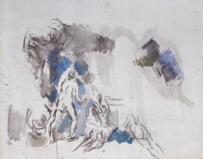 Skiss över badgäster av Paul Cézanne