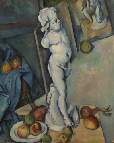 Stilleben med gipscupid, ca 1894 (olja på papper) av Paul Cézanne