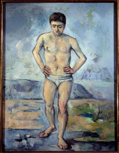 The Bather Painting av Paul Cezanne (1839-1906) 1885 Sön. 1,27x0,96 m New York, museum för modern konst av Paul Cézanne