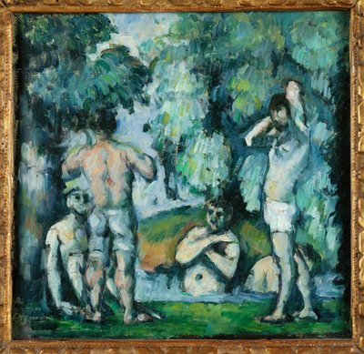 De fem badarna (olja på duk) av Paul Cezanne