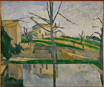 Poolen framför Jas de Bouffan (olja på duk) av Paul Cezanne