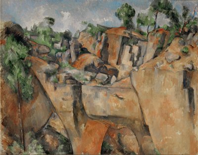 Stenbrottet vid Bibemus, Provence, Frankrike (målning på duk) av Paul Cezanne
