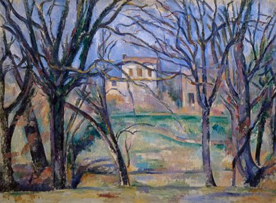 Träd och hus av Paul Cézanne