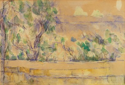 Utsikt tagen i studion i Lauves (akvarell över penna på papper) av Paul Cézanne