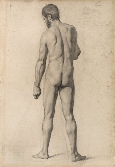 Akademisk naken, sedd bakifrån, 1862 av Paul Cézanne