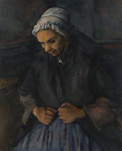 En gammal kvinna med en radband, ca. 1895 av Paul Cézanne