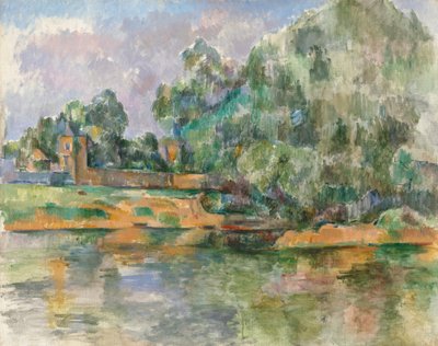 Seines strand vid Médan av Paul Cézanne