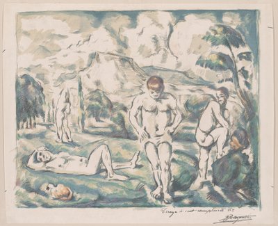 Badgäster av Paul Cézanne