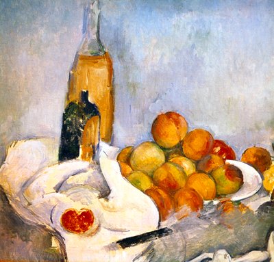 Flaskor och äpplen, c1870-1906 av Paul Cézanne