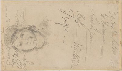 Cézanne - FWN 3005-52b, Efter Louis Le Nain, Kvinna med mössa, 1884-87 av Paul Cézanne