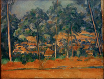 Byn bakom träden av Paul Cézanne