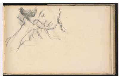 Figur Vila huvudet på handen av Paul Cézanne