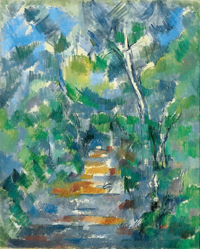 Skogsscen (väg från Mas Jolie till Château noir) av Paul Cézanne