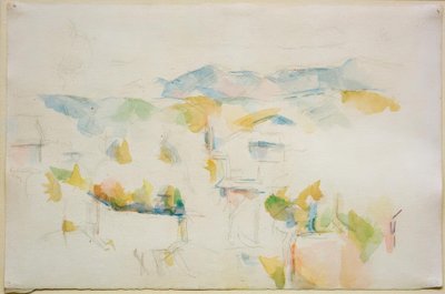 Bergigt landskap runt Aix-en-Provence av Paul Cézanne