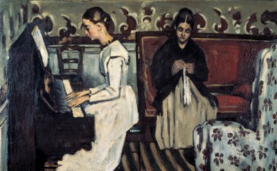 Flicka vid pianoouvertyren till Tannhauser, c1868. av Paul Cézanne