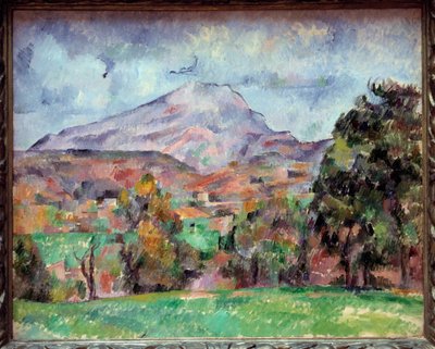 La montagne Sainte Victoire Målning av Paul Cezanne (1839-1906) 1800-talet Geneve, museum för konst och historia av Paul Cézanne