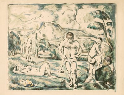 Stora badande av Paul Cézanne