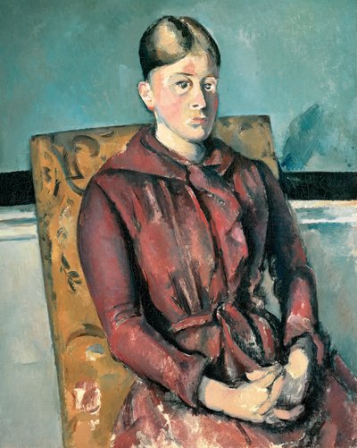 Madame Cézanne i en gul fåtölj av Paul Cézanne