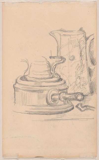 Mjölkkanna och spritkamin av Paul Cézanne