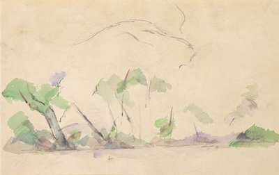 Mont Sainte-Victoire (wc på papper) av Paul Cézanne