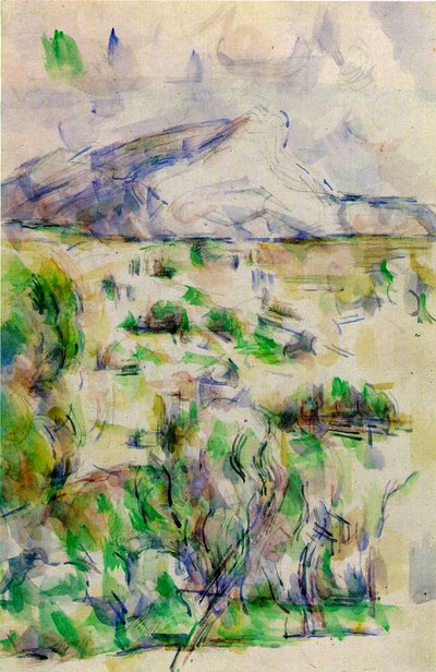 Mont Sainte Victoire från les Lauves, 1902-06 (wc och penna på papper) av Paul Cézanne