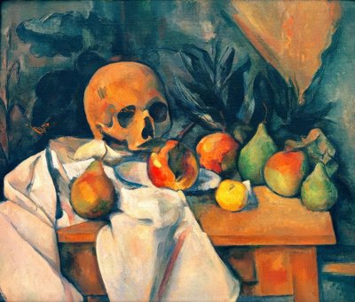 Stilleben med skalle av Paul Cézanne