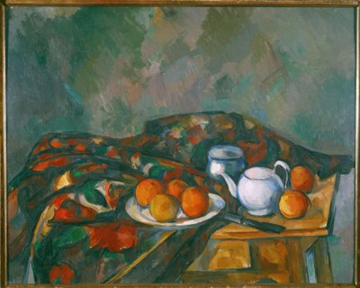 Stilleben med tekanna av Paul Cézanne