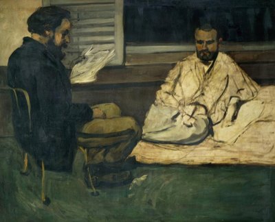 Paul Alexis läser för Emile Zola av Paul Cézanne