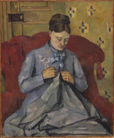 Porträtt av konstnärens fru - Porträtt av konstnärens fru, av Cezanne, Paul (1839-1906). olja på duk av Paul Cézanne